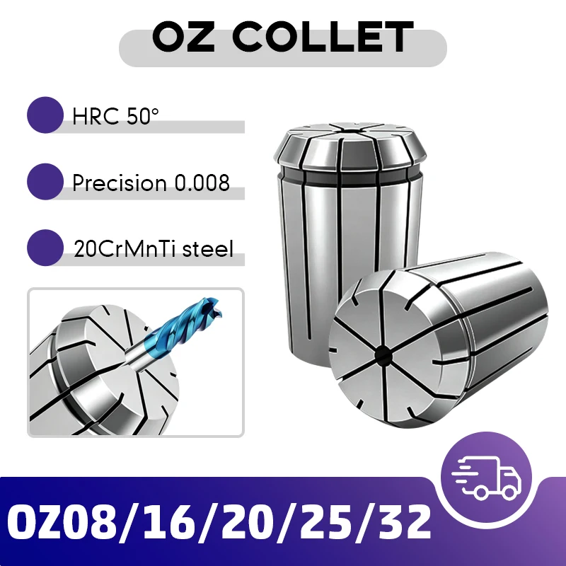 CNC Spring Lathe Milling Collet Chuck Tool Holder OZ8/16/20/25/32 Sizes 1/4 1/8 3/8 3/4 Inch Diameter 3 4 8 10 12 16 18 20mm