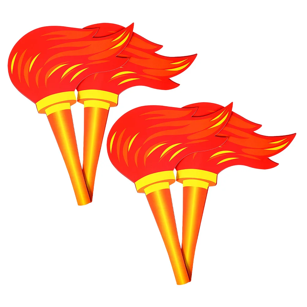 

4Pcs Realistic Torch Props Simulation for Sports Competition Dance Performance Fake Flame Event Decorations Theatrical Props