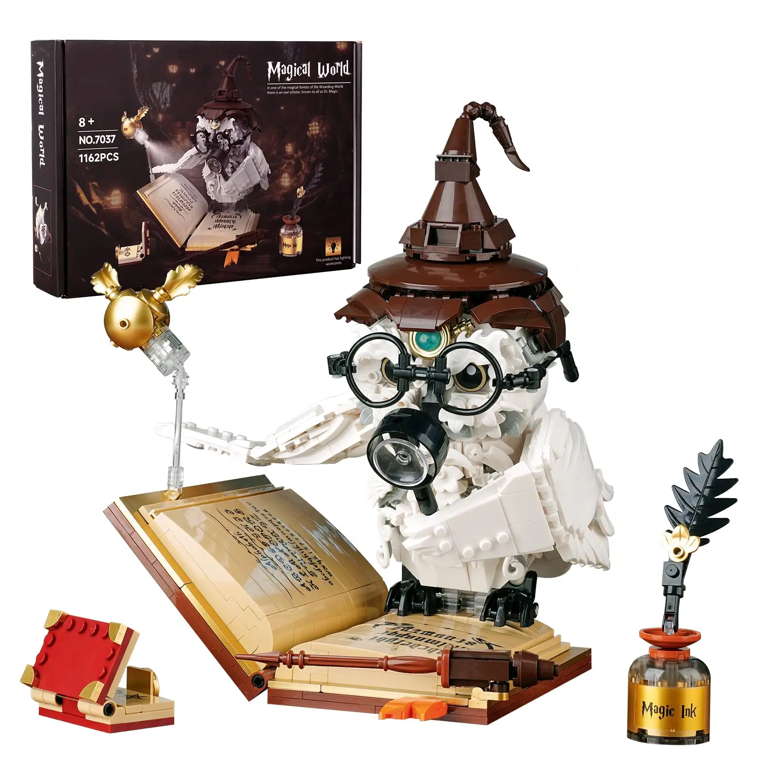 

1162 PCS Magic World Owl Building Set for Adults Teens Creative Bird Collection Model Toys Home Office Decor Gifts for Kids Boys