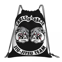 Carlson Gracie Jiu-Jitsu Team Backpacks Drawstring Bags Drawstring Bundle Pocket Sports Bag BookBag For Man Woman School