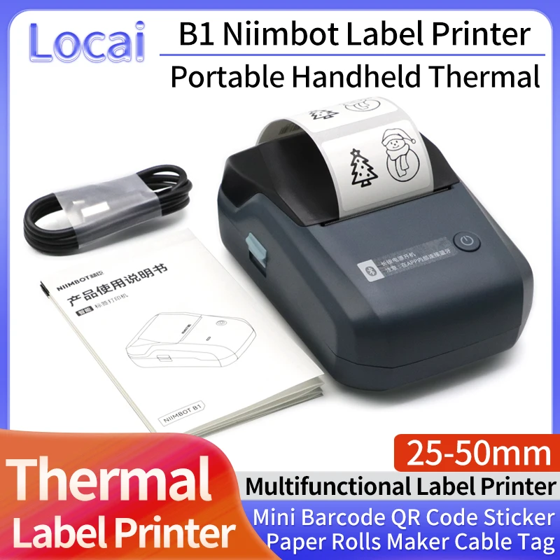 Mini Label Thermal Printer Niimbot B1 Portable Self-Adhesive Printer For Stickers Round Labels Rolls UV Tag Bluetooth Printer