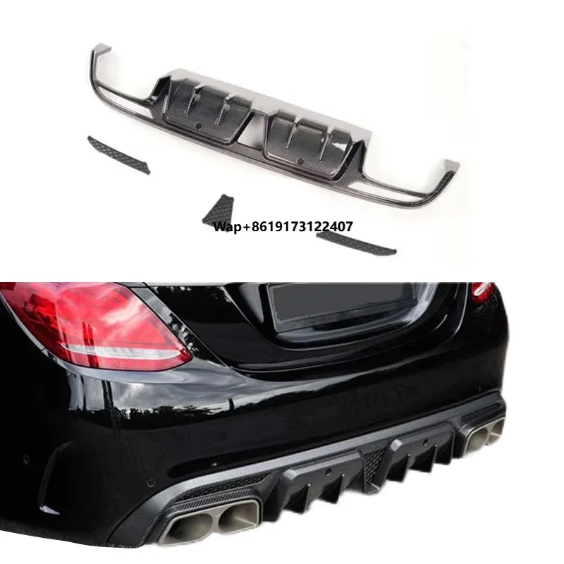 

2014-2016 C63 Car Rear Bumper Lip Diffuser Carbon Fiber Parts for C-Class W205 C63 Sedan 4-Door Auto
