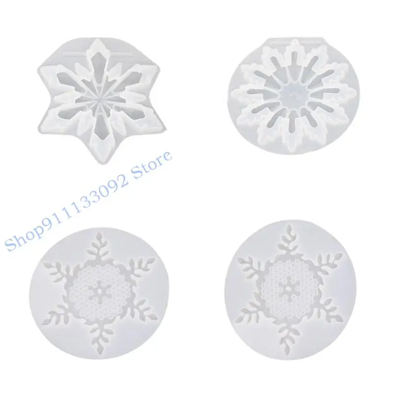 

H9ED Silicone Mold Epoxy Resin Mirror Snowflake Pendant Mould Jewelry Craft Supplies