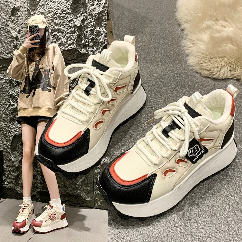 

Women's Fashion Casual Shoes New Thick-soled Korean Version Vulcanized Shoes Increased Retro Comfortable Outdoor Women Sneakers