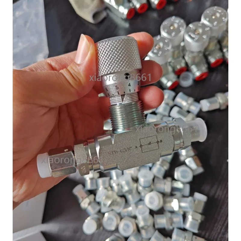 

1PC STB-G3/8 Bidirectional Flow Control Hydraulic Limit Valve W/L08 Connector-