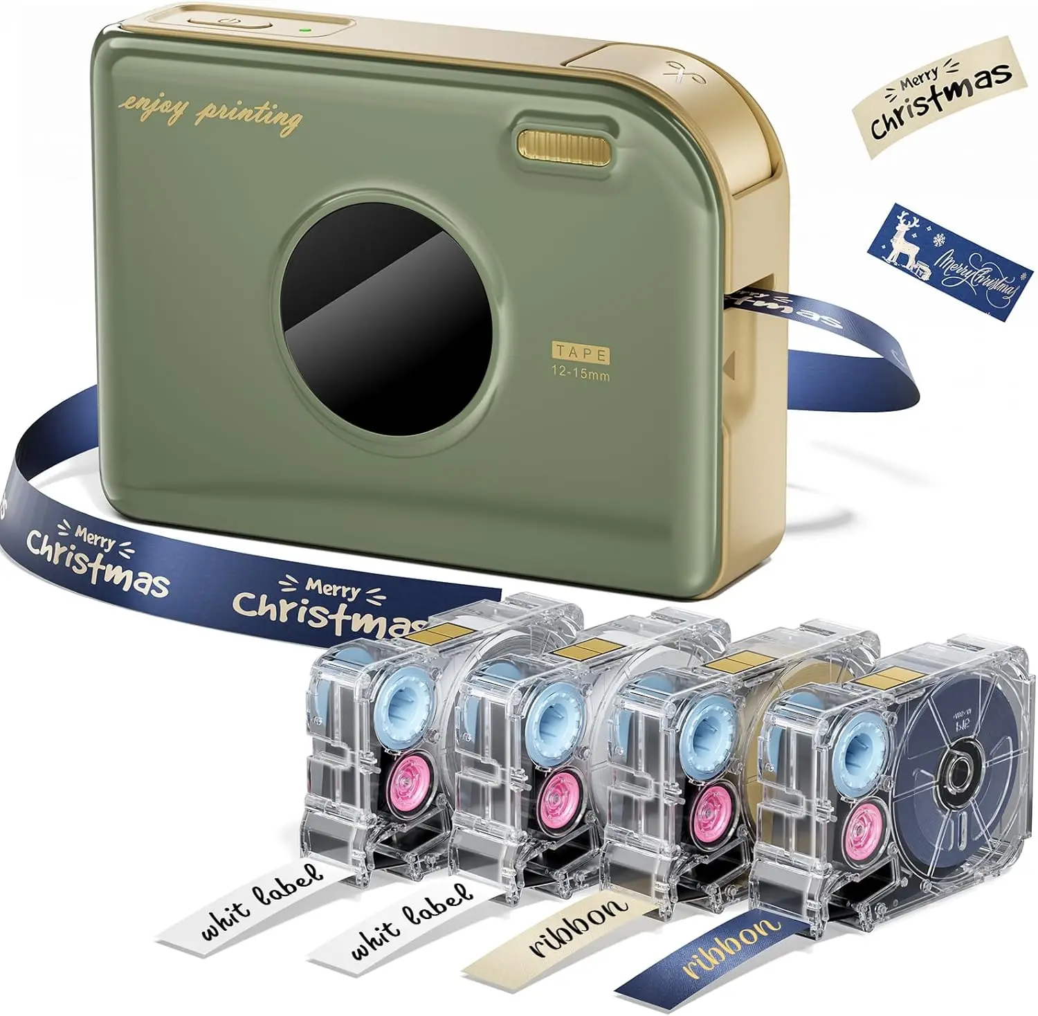 

Wireless Bluetooth Label Printer, Portable Mini Thermal Transfer Maker with 4 Tapes for Gift Wrapping & DIY Crafts