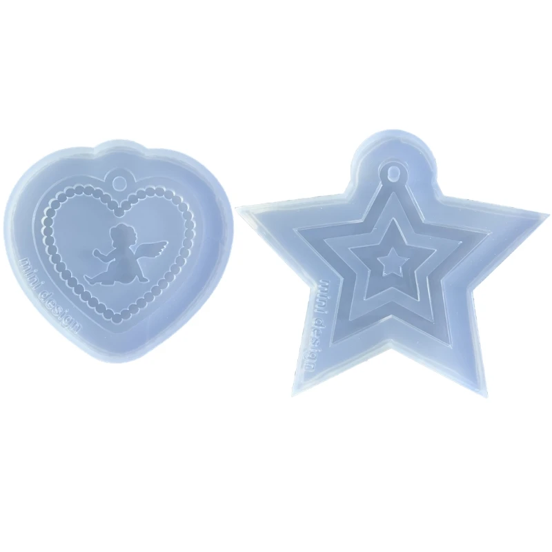 

Y1UB Loves Star Earring Combination Keychain Silicone Mold Epoxy Resin DIY Craft