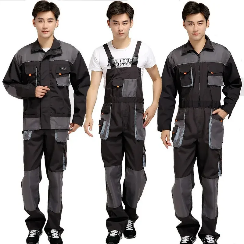 

DurableReflective Short-sleeved Black And Gray Long-sleeved Long-sleeved Overalls Logo One-piece Overalls Set