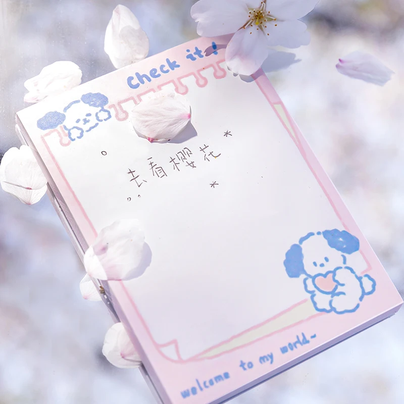 50Pcs Cute Puppy Everyday Memo Pad messaggio note decorazione di carta Scrapbooking materiale fai da te carta blocco note cancelleria