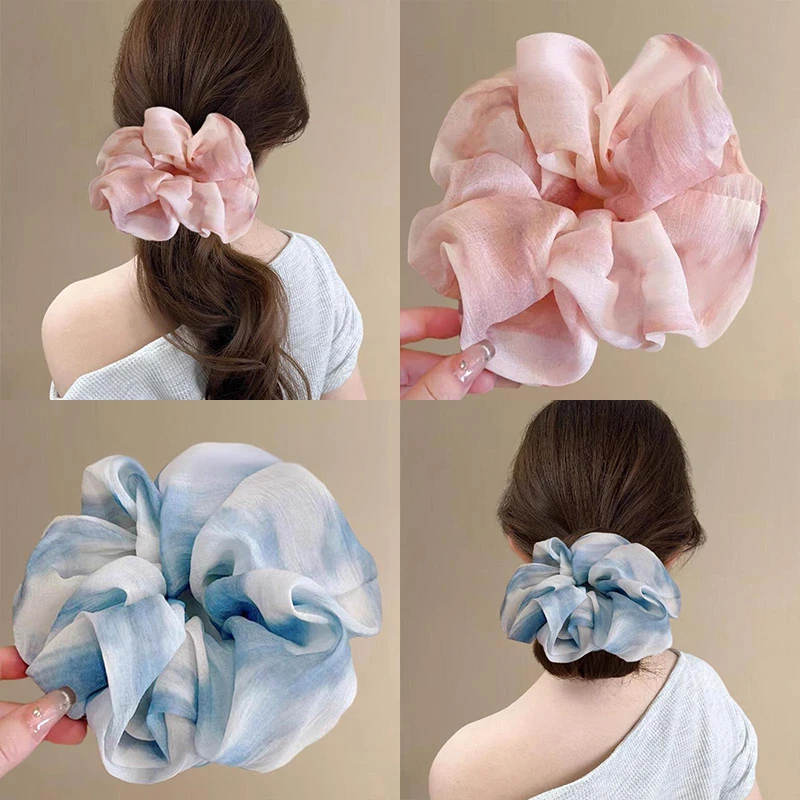 Neue Mode Frauen Große Scrunchies Haarband Retro Dickdarm Elastische Haarband Mädchen Haar Zubehör Heißer