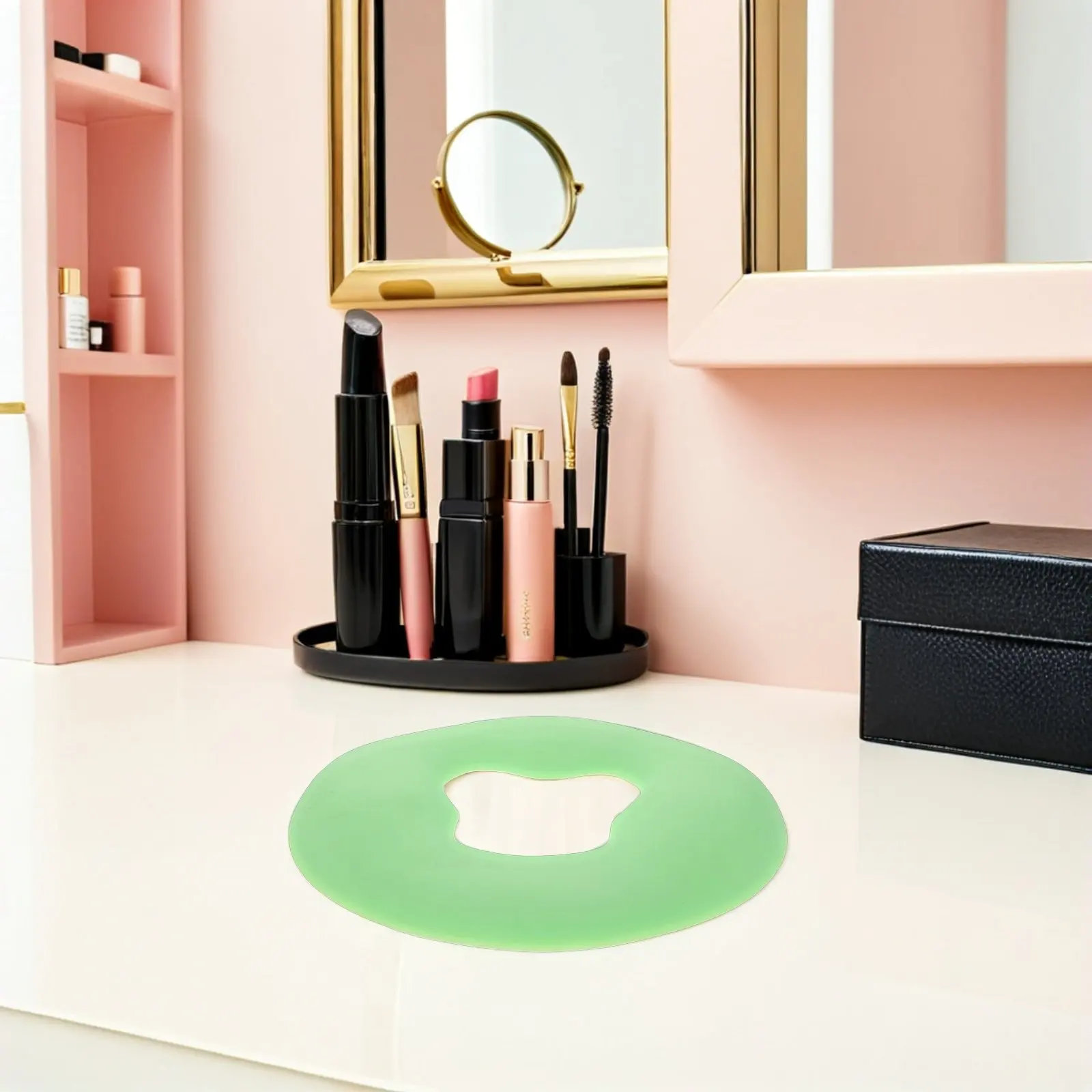 

Круглая зеленая силиконовая подушка для массажа лица - Эргономичная U-образная подушка для поддержки лица для спа-салонов, парикмахерских и мытья головы, подушка-подголовник