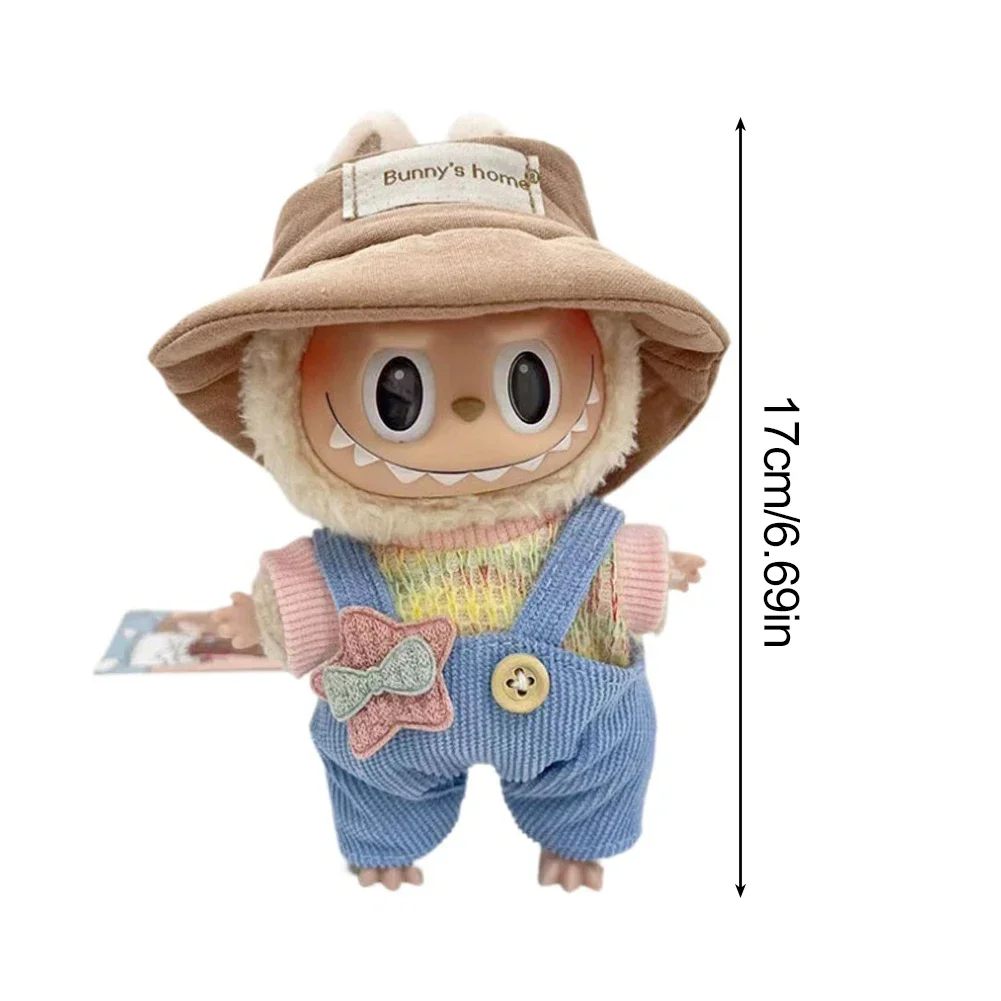 17Cm Voor Labubu Poppenkleding Schattige Mini Pluche Hoodies Poppenkleding (Geen Pop) #465880