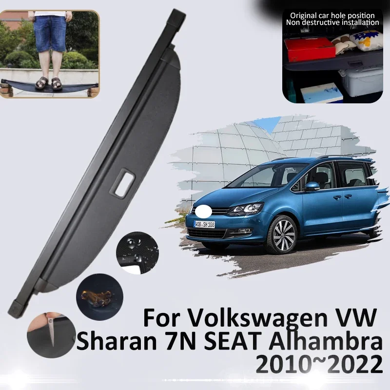 

Trunk Cargo Cover For Volkswagen VW Sharan 7N SEAT Alhambra 2010~2022 2016 2018 2020 Car Shield Shade Curtain Board Accessories