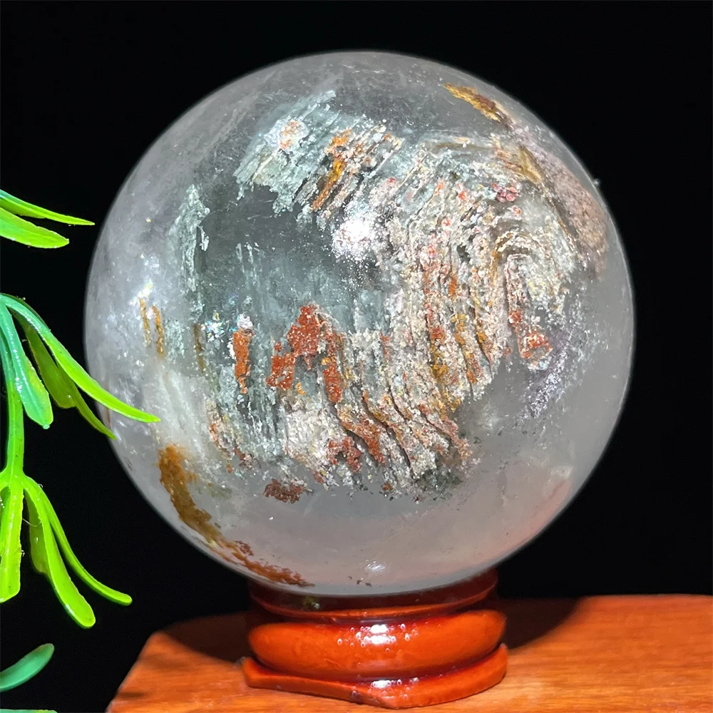 

Garden Sphere Phantom Gemstone Ghost Ball Natural Crystal Quartz Stone Meditation Healing Mineral Specimen +StandWitchcraft