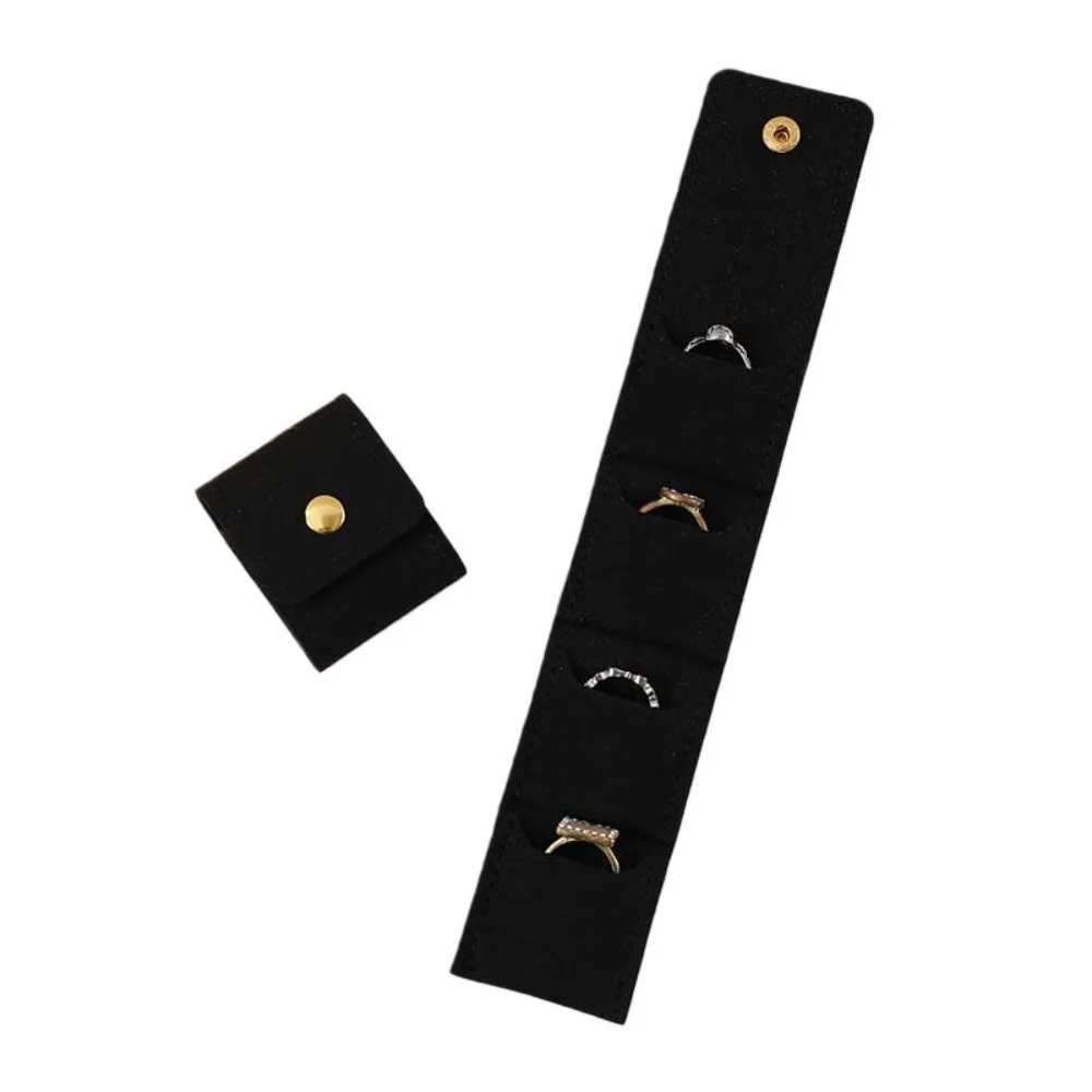 Microfiber Velvet Mini Jewelry Display Bag Small Foldable Necklace Ring Packing Bag Container Solid Color Earrings Organizer