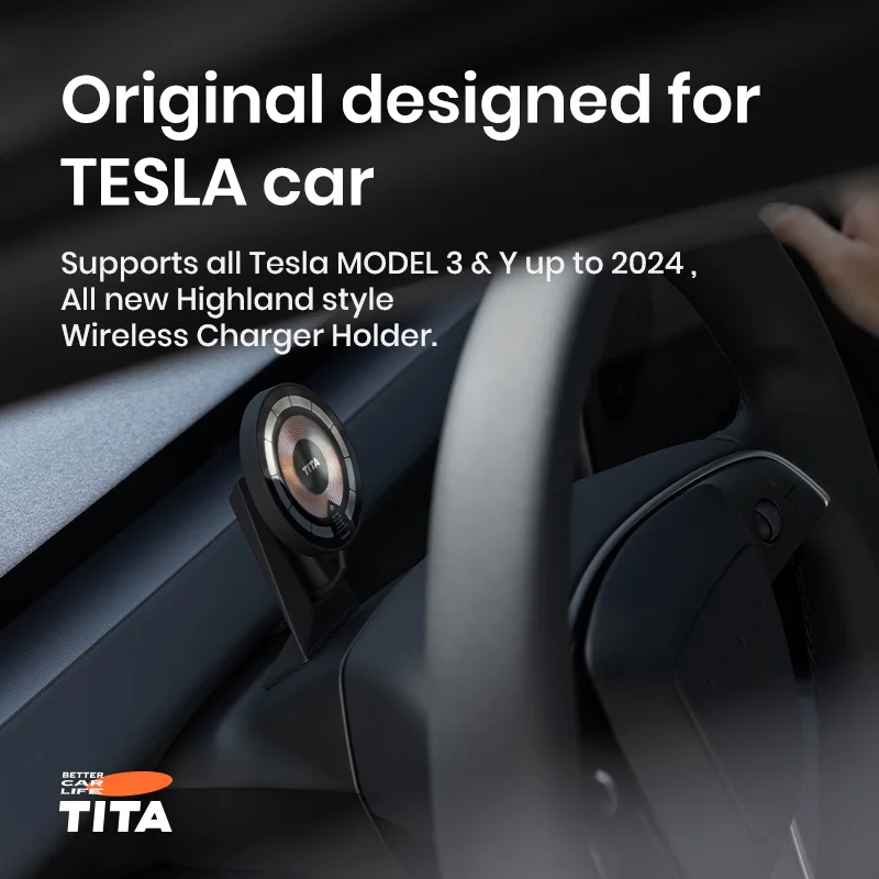 

Магнитный беспроводной держатель телефона на рулевом колесе для Tesla Model 3 Y S X, кронштейн для управления положением, кронштейн для экрана, модификация