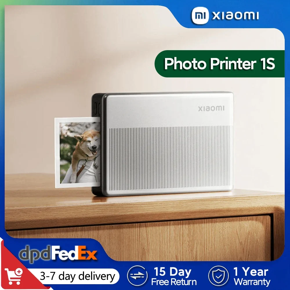 Xiaomi Draagbare Fotoprinter 1S Bluetooth 5.2 Thermische Printer Multifunctionele Zakprinter voor Smartphone en Tablet
