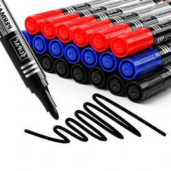 Waterproof Marker Pen Oil Permanent Dual Tip 2.8 mm Nib Black Blue Red School Office Stationery