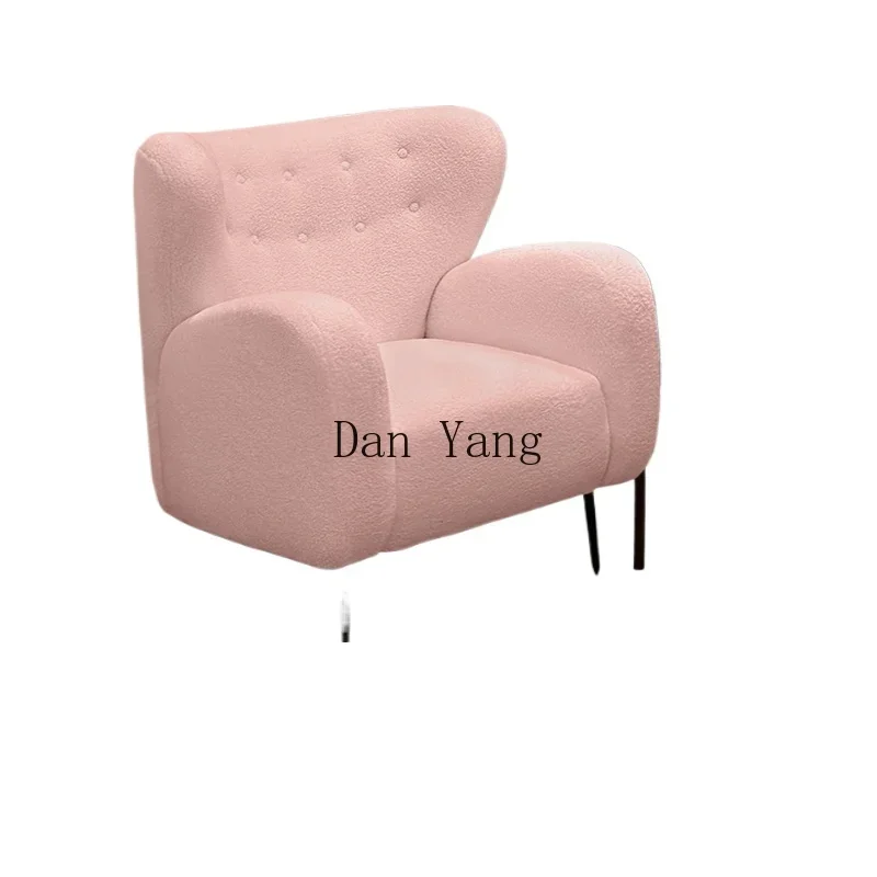 YJ single sofa light luxury high-end household lamb wool sofa chair single chair manicure dressing stool