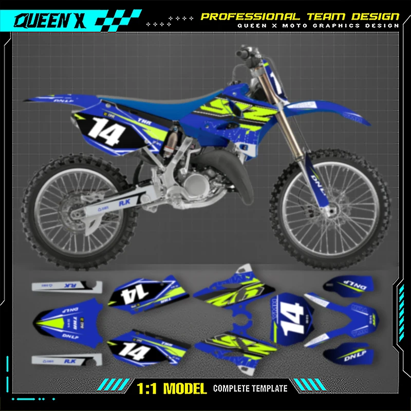 

Мотоциклетные графические наклейки QUEEN X MOTO для YAMAHA YZ125 250 2014 2013 2012 2010 2009 2008-2002, наклейки на мотоцикл 016