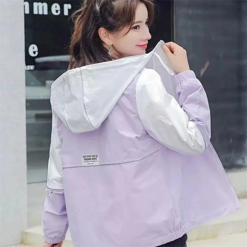 Fashion Coat Women's Spring Autumn 2025 New Korean Jacket Female Casual Student Outerwear Hooded Baseball Uniform Overcoat Top