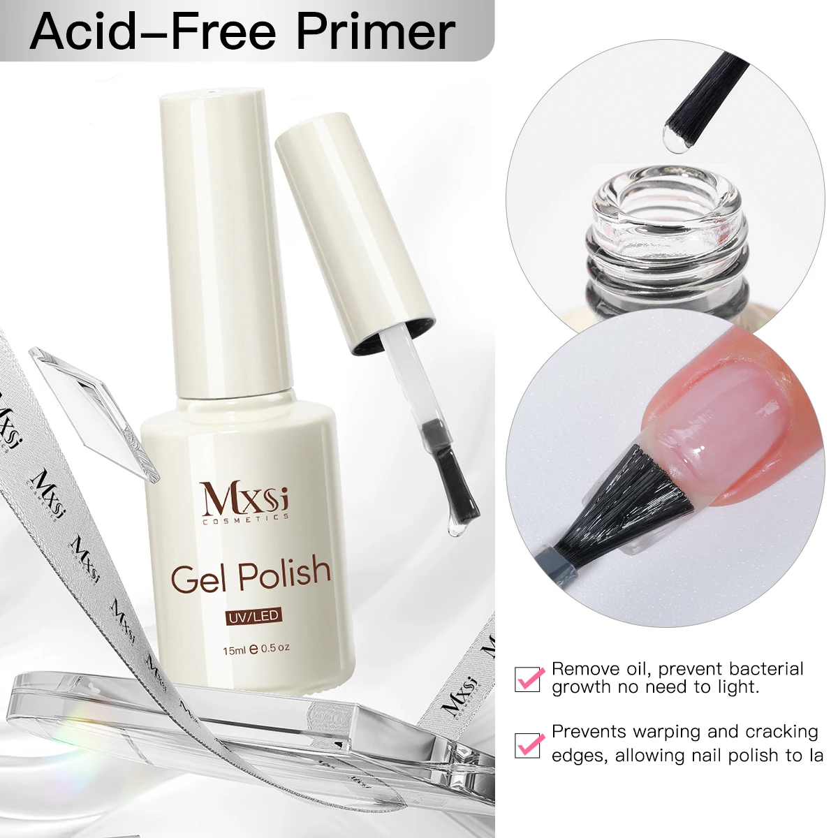 15ml NAIL Prep Dehydrator ธรรมชาติกรดฟรี Primer GEL เล็บ Air DRY Soak Off BASE Top Coat เจลเล็บเคลือบเงาเล็บ