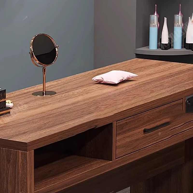 북유럽 스타일의 창의적인 네일 테이블 디자인, 미적이고 정교한 뷰티 네일 데스크, 트렌디하고 고급스러운 매니큐어리스트용 테이블, 살롱 가구