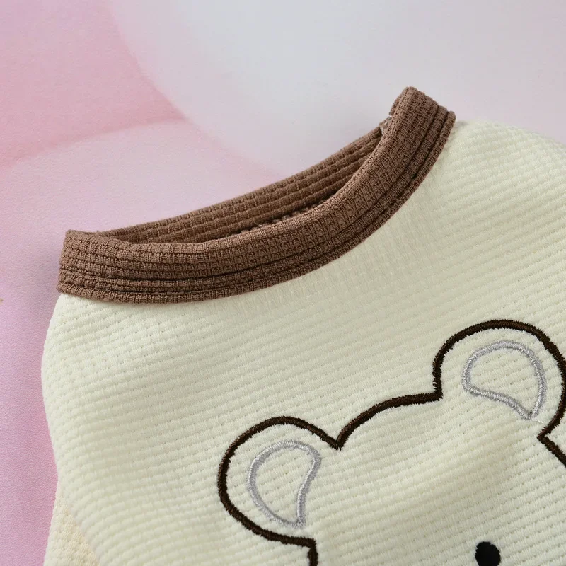 Cute Couple Dog Clothes For Dog Dresses Pet Shirt Waffle Cat Dog Shirt Puppy Pet Skirt Clothing For Dogs Cats Chihuahua Yorkie