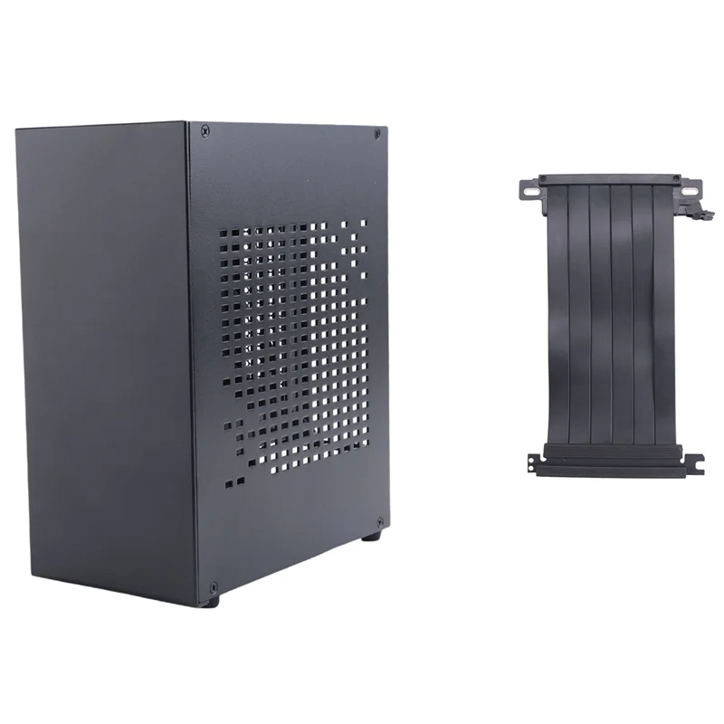 A29F-A07 Casing Komputer Mini ITX Sasis Casing Host HTPC Penutup USB 3.0 ITX dengan Kabel Ekstensi Kartu Grafis