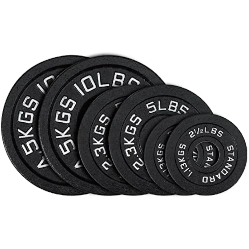 

AboveGenius Cast Iron 2-Inch Plate Weight Set for Strength Training, Weightlifting and Crossfit in Home & Gym