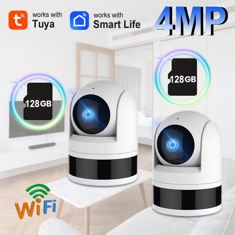 

Smart Home 4MP Camera Tuya WiFi Security Anti-theft Monitor Night Vision Function Supports Two-way Voice APP Remote Monitoring