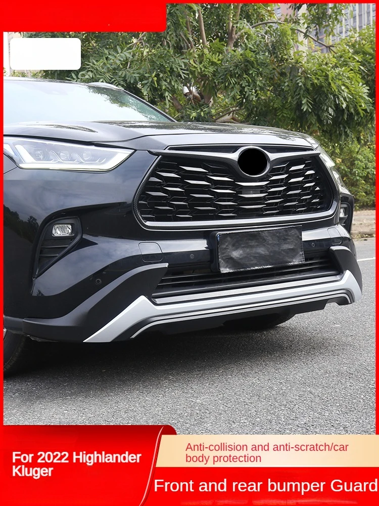 Fit For 2022-2024 Toyota Highlander Kluger Front Rear Bumpers Bar Protector Guard Decoration ABS Plastic