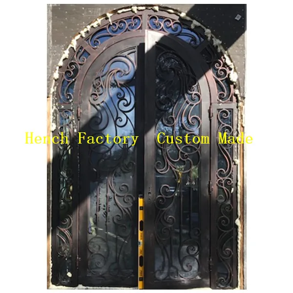 Home Australia Popular Modern Wrought Iron Door Front Iron Door Design Entry Exterior Iron Steel Security Metal Glass Door