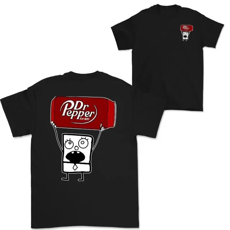 2026 Summer Dr Pepper Doodlebob T-shirt Doodlebob Shirt Dr Pepper Shirt Graphic Printed Unisex Classic Cotton T-shirts