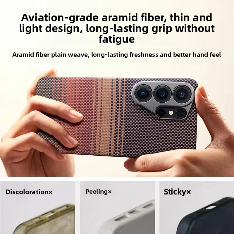 For Samsung Galaxy S26 S25 Ultra Premium Aramid Fiber Case Lightweight Slim Shockproof Anti-Drop Durable Protective Phone Cover