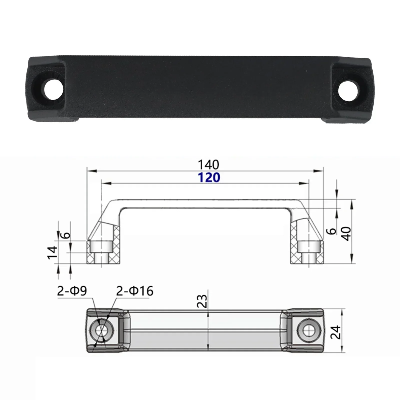 Handles Black Sleek Black Appearance Cabinet Door Grip Handle Industrial Resilience Resistance To Corrosion Note