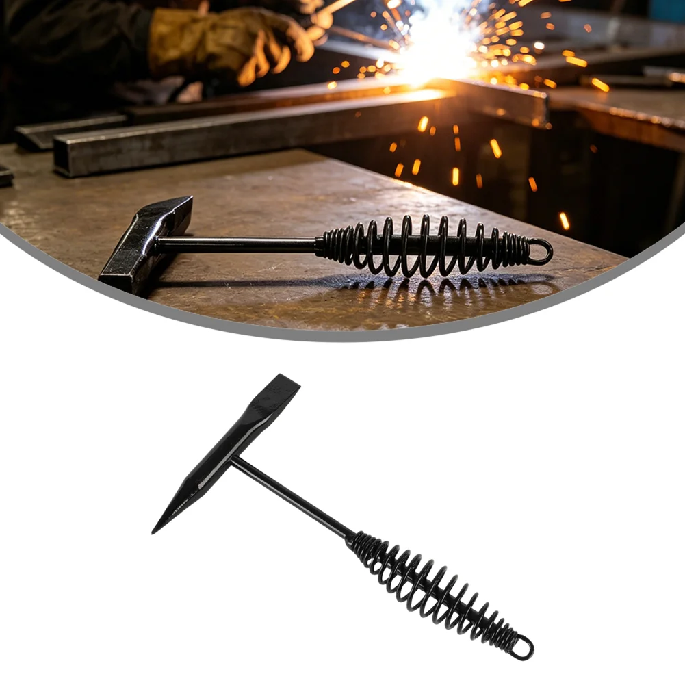 1pc High Carbon Steel Welding Hammer With Spring Handle Robust Slag Hammer For Welding Work Accessories Easy To Use