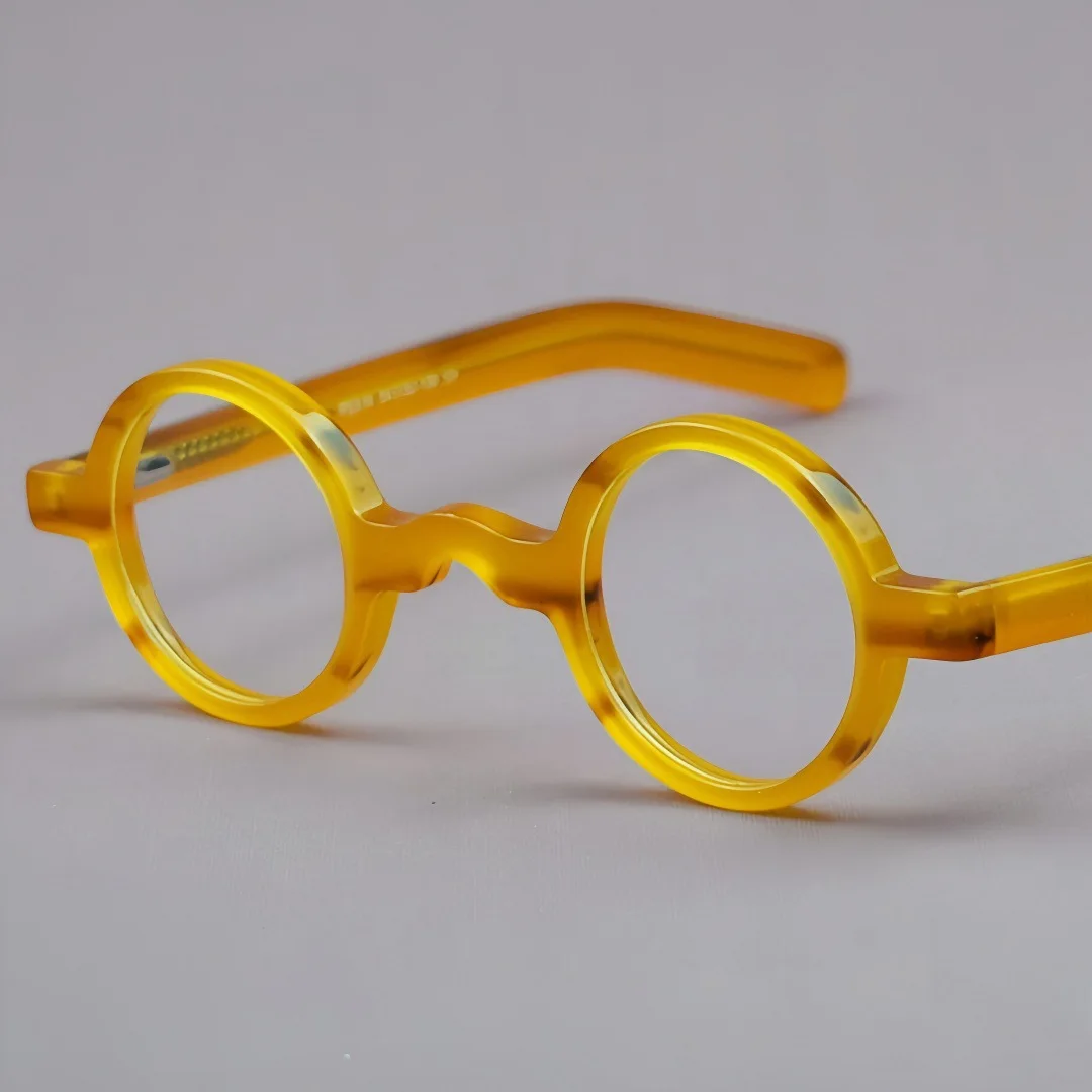 36mm Small Round Reading Glasses Men Vintage Acetate Black Tortoise Myopia Glasses Blue Light Prescription Eyeglasses for Men