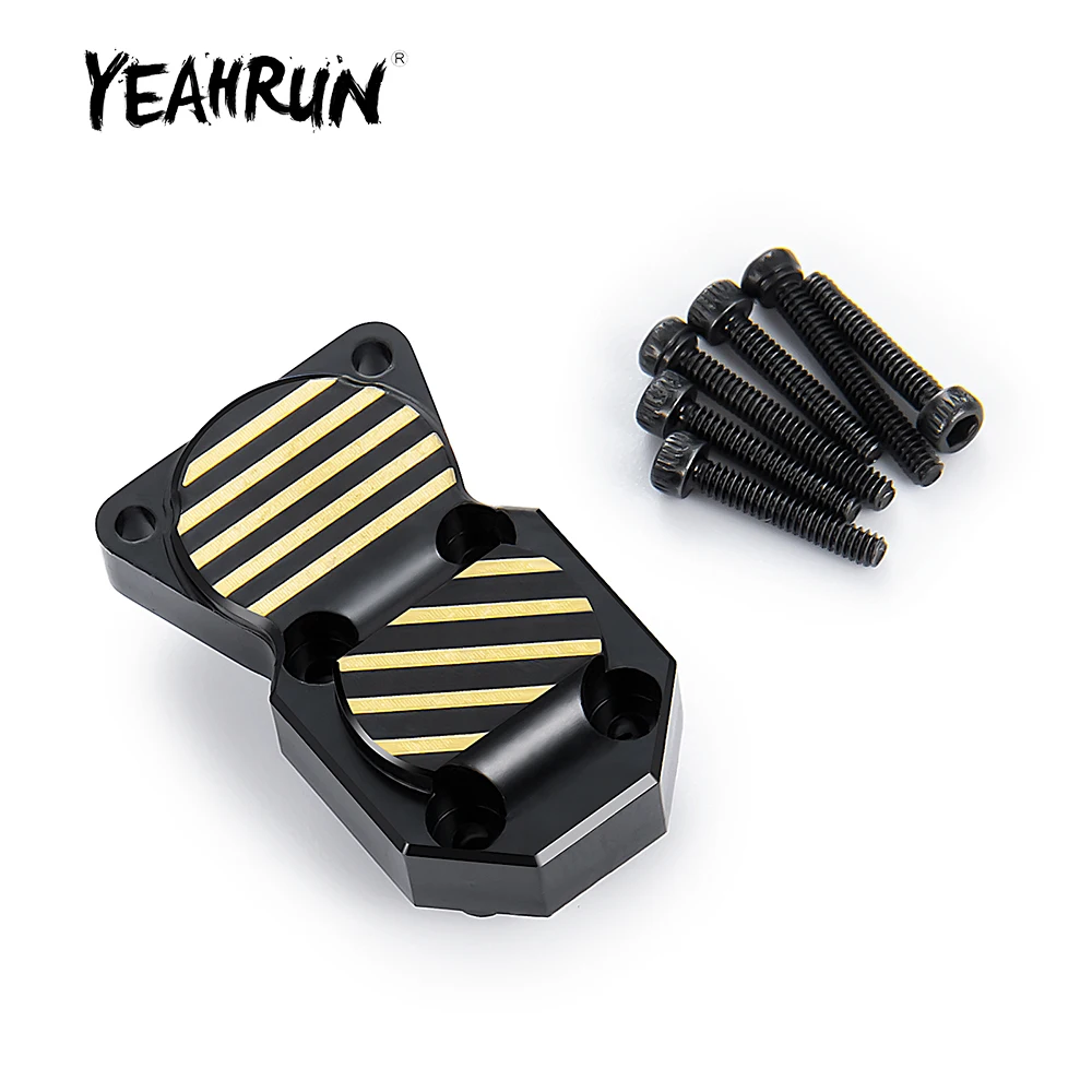 YEAHRUN Black Coating Brass Front Rear Axle Housing Cover for Axial SCX24 Deadbolt Gladiator Bronco Wrangler 1/24 RC Car Model
