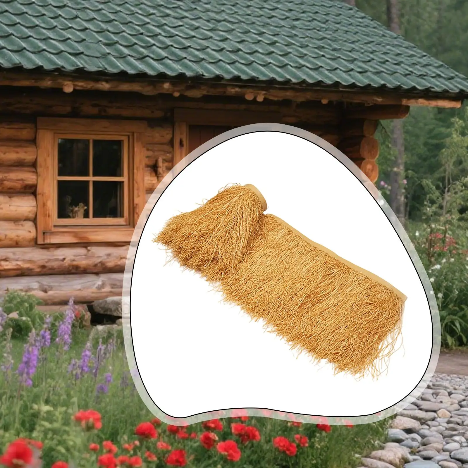 

Artificial Thatch Roofing Decorative Imitation Grass Roof Synthetic Thatch Panel Outdoor Pavilion Decor for Cabins Beach Resorts