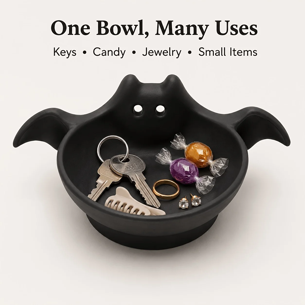 Halloween Bat Storage Tray Multifunctional Desktop Bowl For Keys Candy Jewelry Small Sundries Holiday Decor Gift