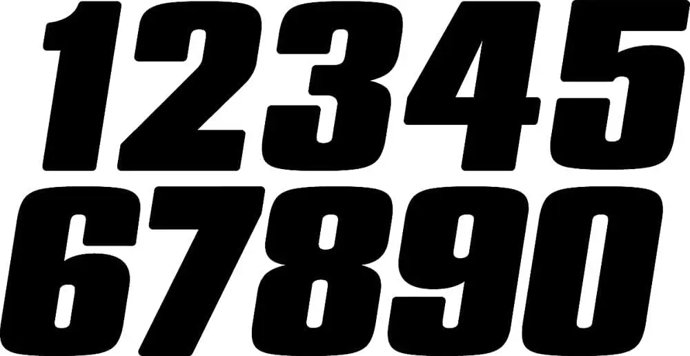

6 Black Stickers and decals Gloss Precision Die Cut Vinyl Number Motorcycle Products Decor