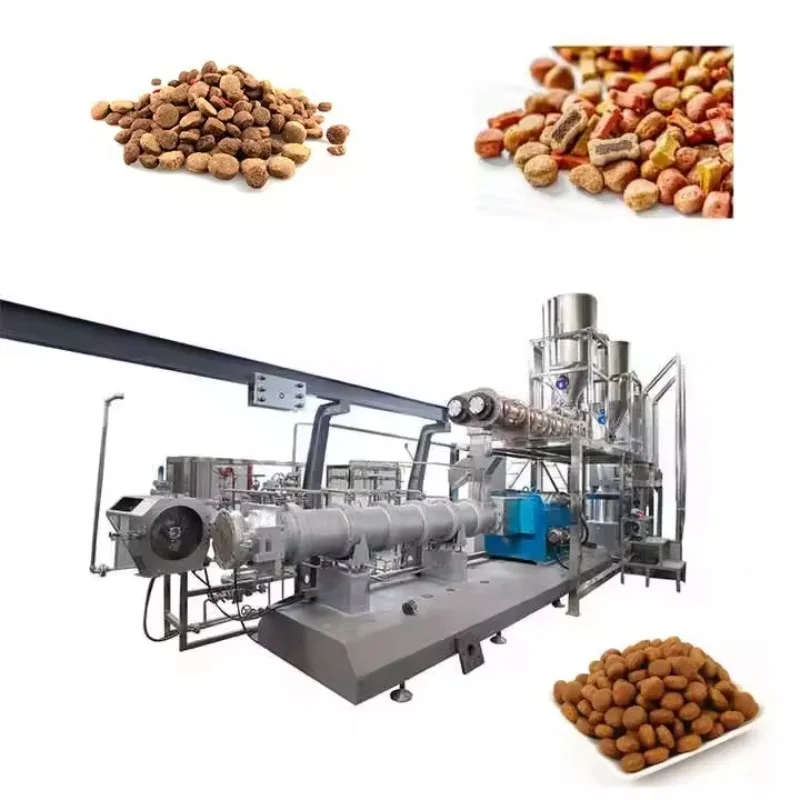 Popular Dry Pet Food Pellet Manufacturing Machine Pet Dog Food Twin Screw Extruder Making Equipment Stainless Steel 304 PLC