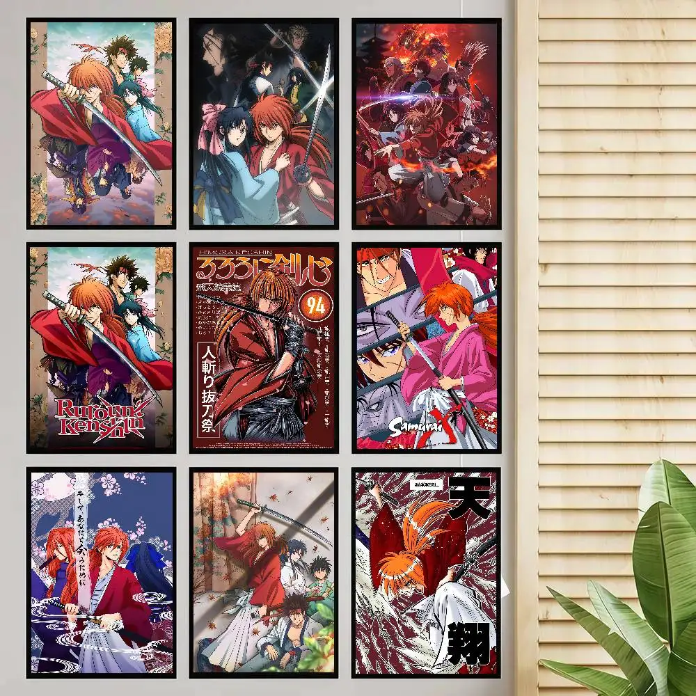 Anime Rurouni Kenshin Poster Self-adhesive Art Room Entrance Restaurant Wall Decor Art Painting