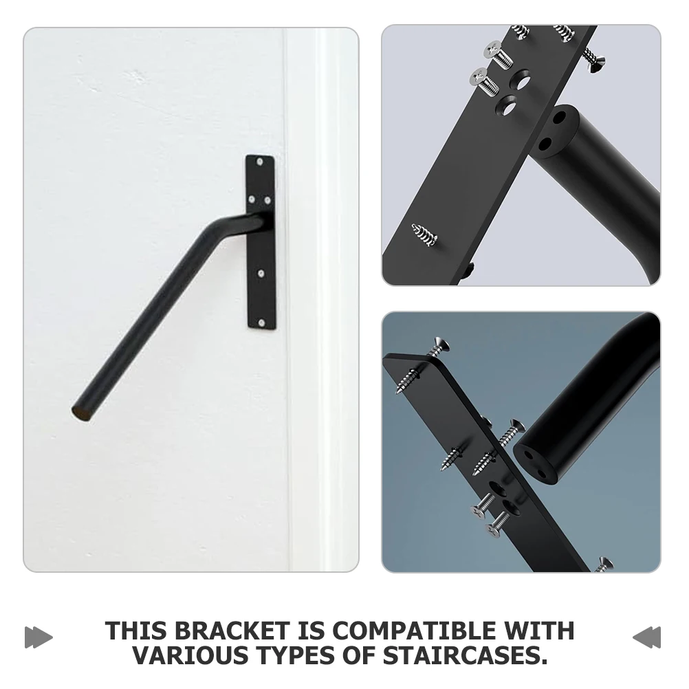 

Stair Handrail Railing Brackets Iron Metal Durable Reliable Decor Easy Install Deck Stainless Steel Holder