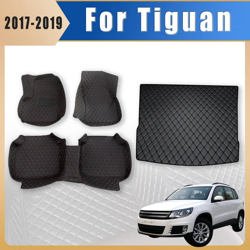 

Автомобильные коврики, ковры в багажник для Volkswagen vw Tiguan 2017 2018 2019, подушечки для ног, автоаксессуары, внутренние чехлы, детали, водонепроницаемые