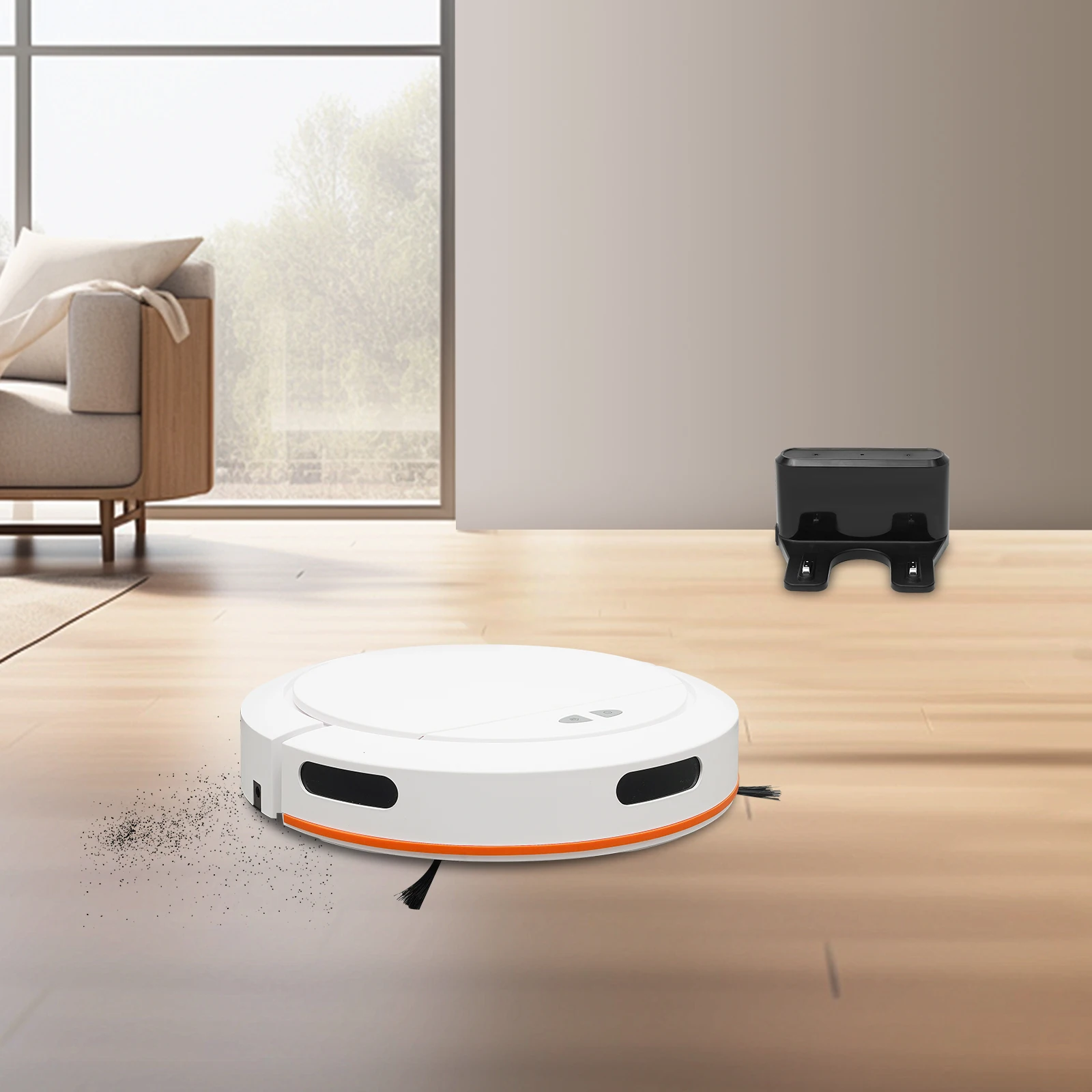 3-in-1 Smart Sweeping Robot, 2700Pa Strong Suction, 120min Runtime, Auto Recharge, Fits Floors Like Wood/Tile