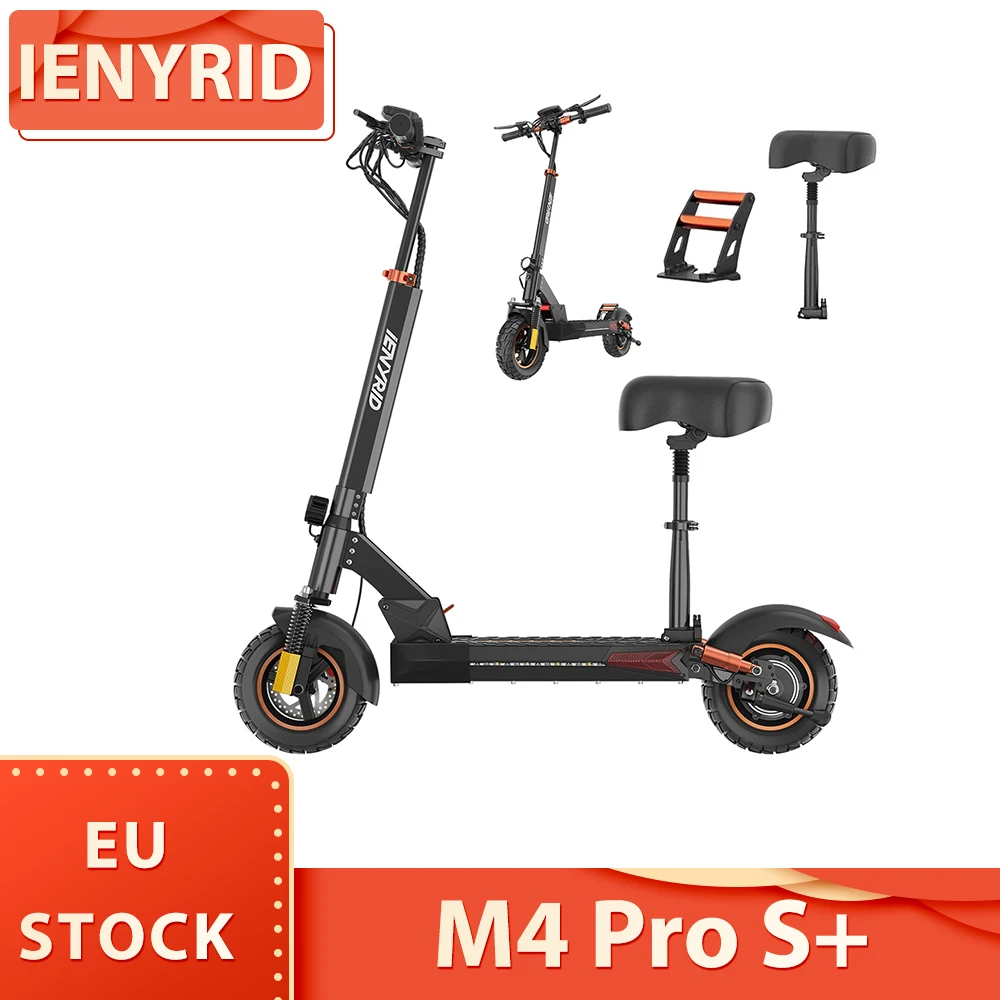 IENYRID M4 Pro S+ Electric Scooter 800W Motor 48V 12.5AH Battery 10-inch Tire 45km/h Max Speed 20-30km Range Dual Disc Brakes