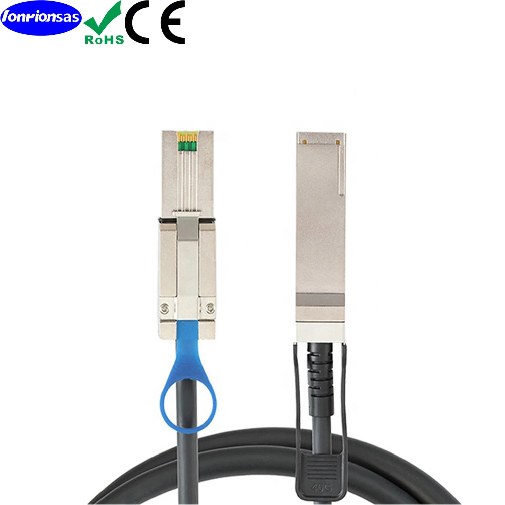 LONRIONSAS#QSFP (SFF-8436) to SFF-8088 DDR Hybrid Min SAS Cable, External Copper SAS Cable for NetApp DS4243 DS4246 DS2246