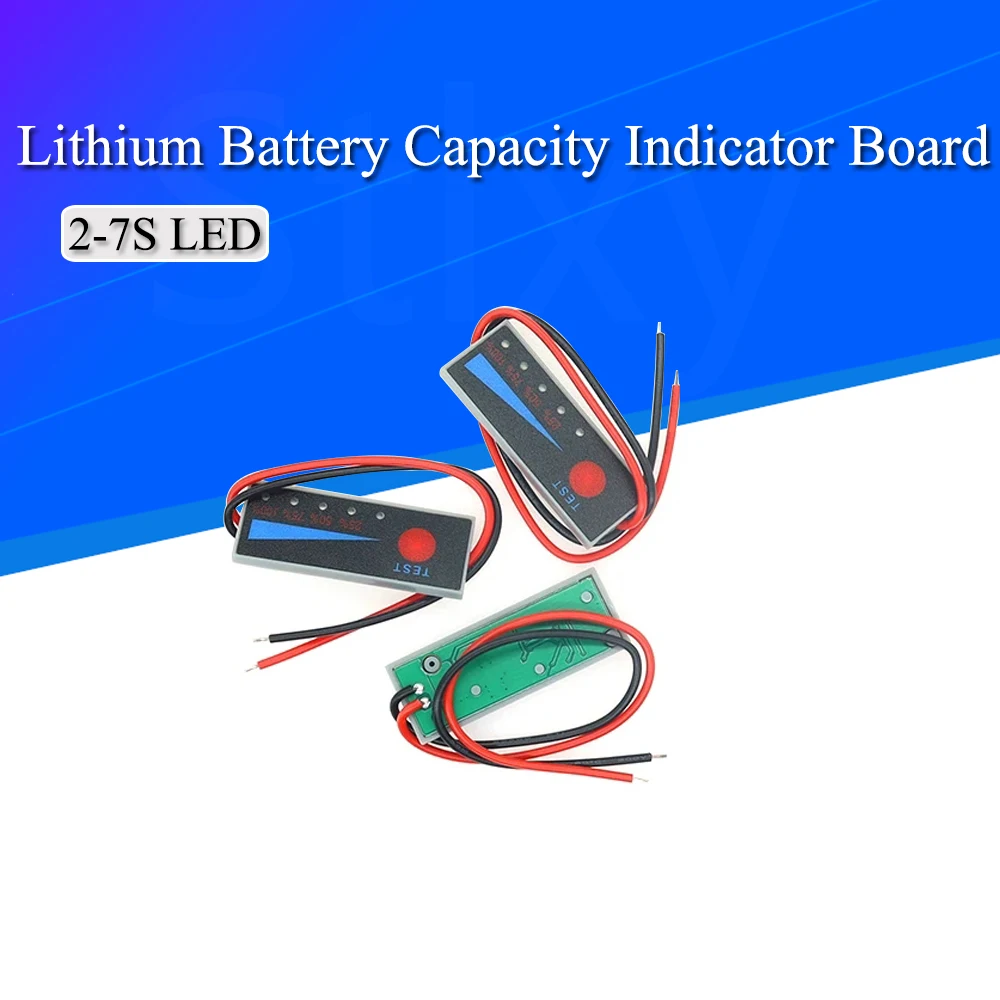 1S 2S 3S 4S 5S 6S 7S 4.2V-29.4V Lithium Battery Li-po Li-ion Capacity Indicator Board Power Display Charging Charge LED Tester